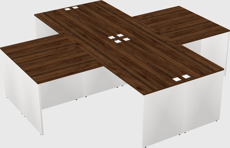 Quad l-shaped office desks