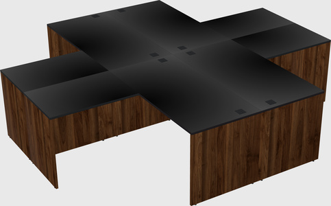 Quad l-shaped office desks