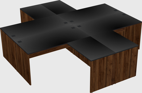Quad l-shaped office desks