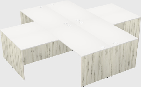 Quad l-shaped office desks