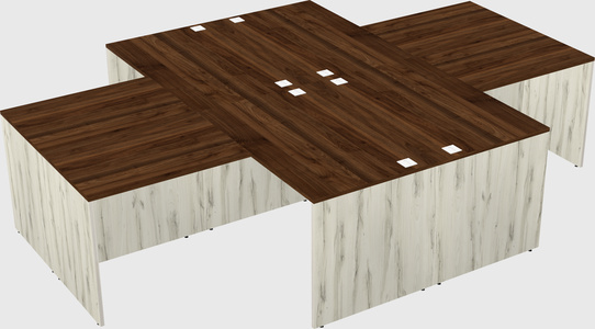 Quad l-shaped office desks