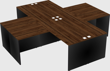 Quad l-shaped office desks