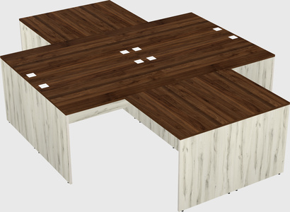 Quad l-shaped office desks