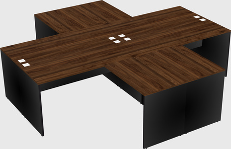 Quad l-shaped office desks