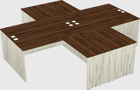 Quad l-shaped office desks