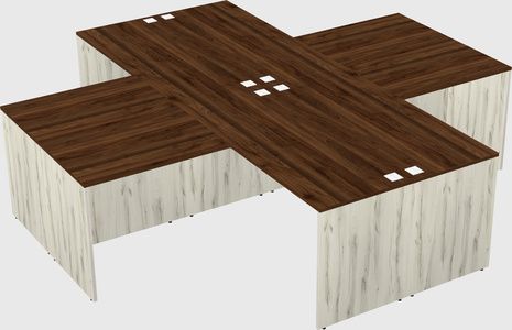 Quad l-shaped office desks