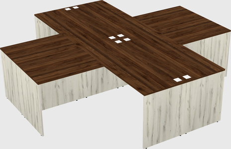Quad l-shaped office desks
