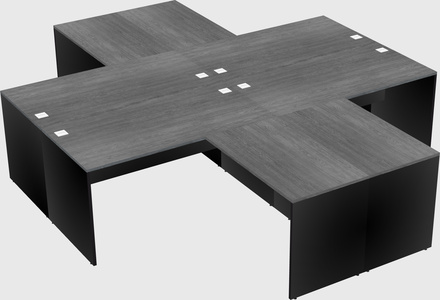 Quad l-shaped office desks