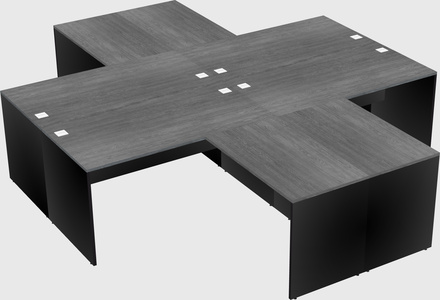 Quad l-shaped office desks
