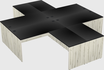 Quad l-shaped office desks