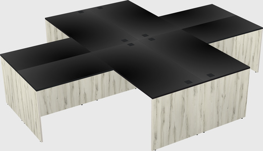 Quad l-shaped office desks