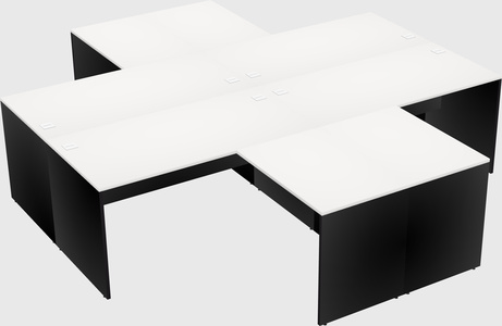 Quad l-shaped office desks