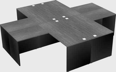 Quad l-shaped office desks