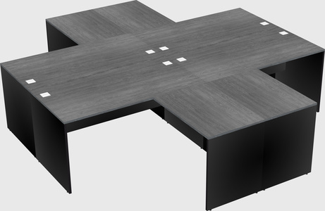 Quad l-shaped office desks