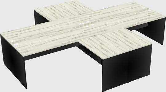 Quad l-shaped office desks