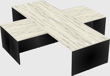 Quad l-shaped office desks