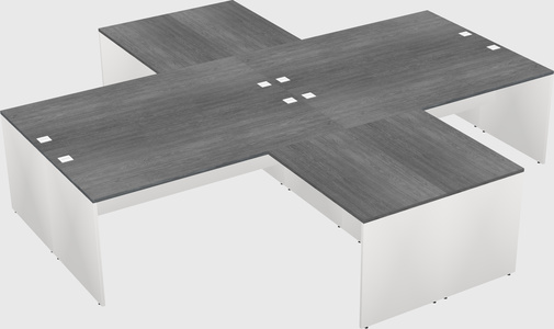 Bureaux de bureau quadruples en forme de l