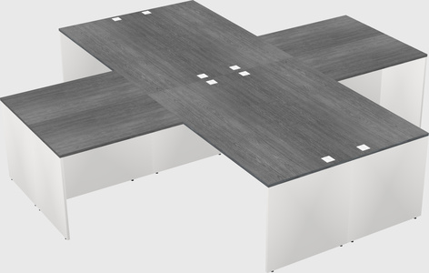 Bureaux de bureau quadruples en forme de l