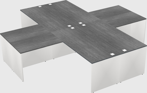 Bureaux de bureau quadruples en forme de l