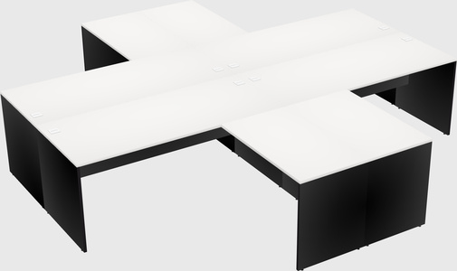 Bureaux de bureau quadruples en forme de l