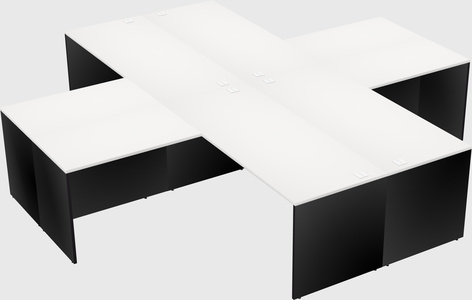 Bureaux de bureau quadruples en forme de l