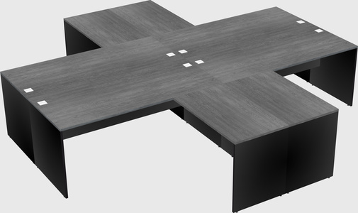 Quad l-shaped office desks