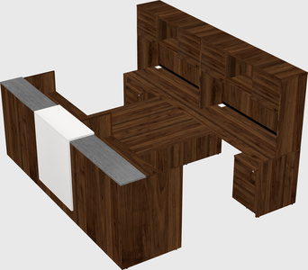 Shared u-shaped reception desks