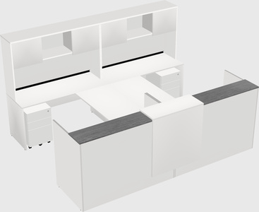 Shared u-shaped reception desks