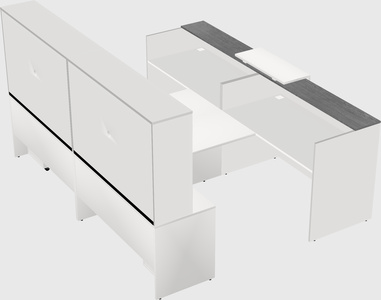 Shared u-shaped reception desks