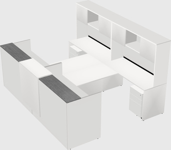 Shared u-shaped reception desks
