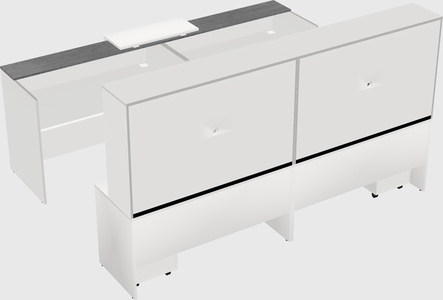 Shared u-shaped reception desks