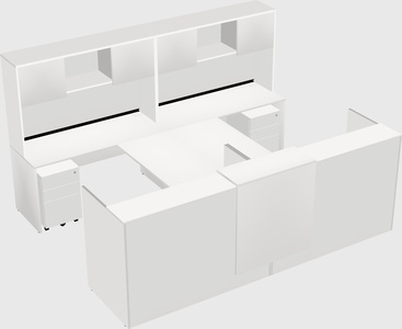 Shared u-shaped reception desks