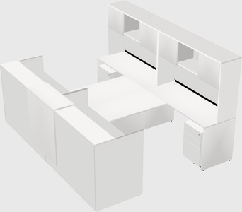 Shared u-shaped reception desks