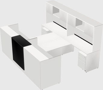 Shared u-shaped reception desks
