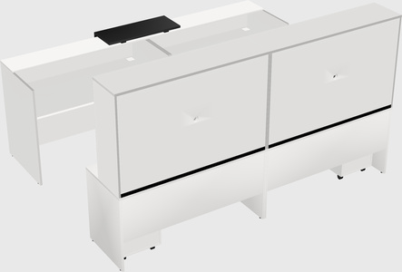 Shared u-shaped reception desks