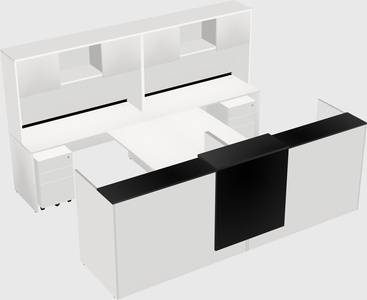 Shared u-shaped reception desks