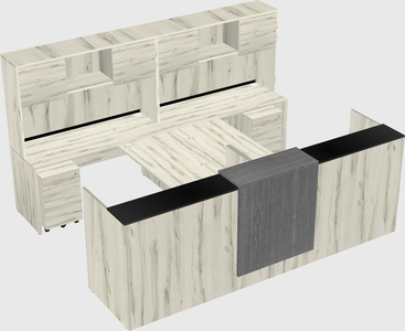 Shared u-shaped reception desks