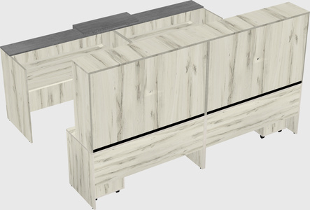 Shared u-shaped reception desks