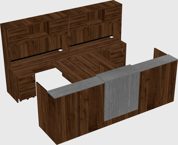 Shared u-shaped reception desks