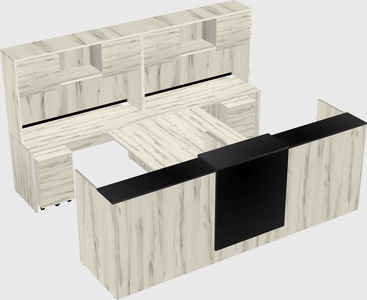 Shared u-shaped reception desks
