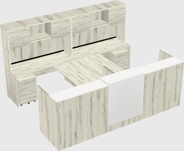 Shared u-shaped reception desks