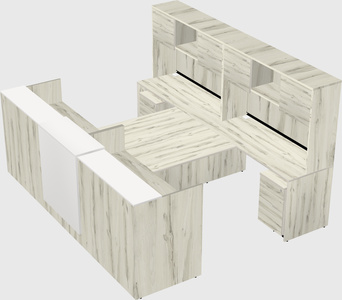 Shared u-shaped reception desks