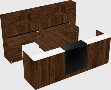 Shared u-shaped reception desks
