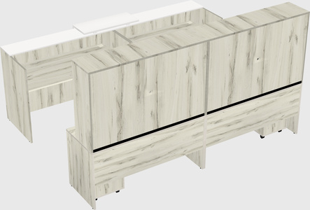 Shared u-shaped reception desks