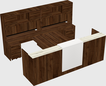 Shared u-shaped reception desks
