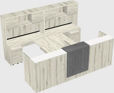 Shared u-shaped reception desks