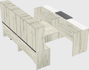 Shared u-shaped reception desks