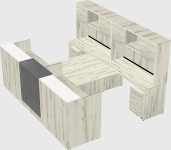 Shared u-shaped reception desks