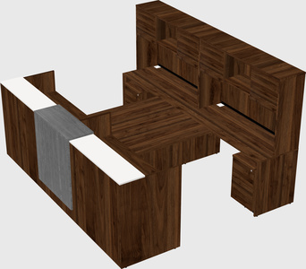 Shared u-shaped reception desks