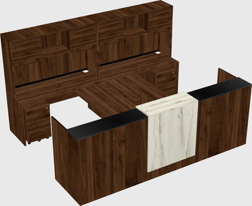 Shared u-shaped reception desks